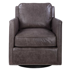 Morris Leather Swivel Armchair 70% OFF - CLEARANCE