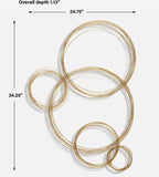 Metal Wall Sculpture - Golden rings