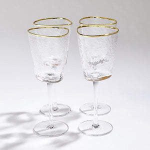 Hammered Footed Wine Glass