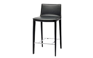 Smooth Leather Counter Stool