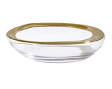 Organic Glass Bowl Gold or Platinum Trim